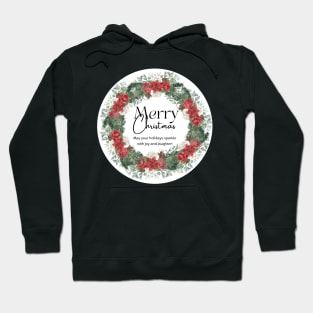 Merry Christmas Round Sticker 03 Hoodie